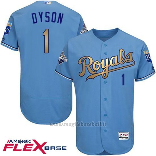 Maglia Baseball Uomo Kansas City Royals Jarrod Dyson Campione Flex Base